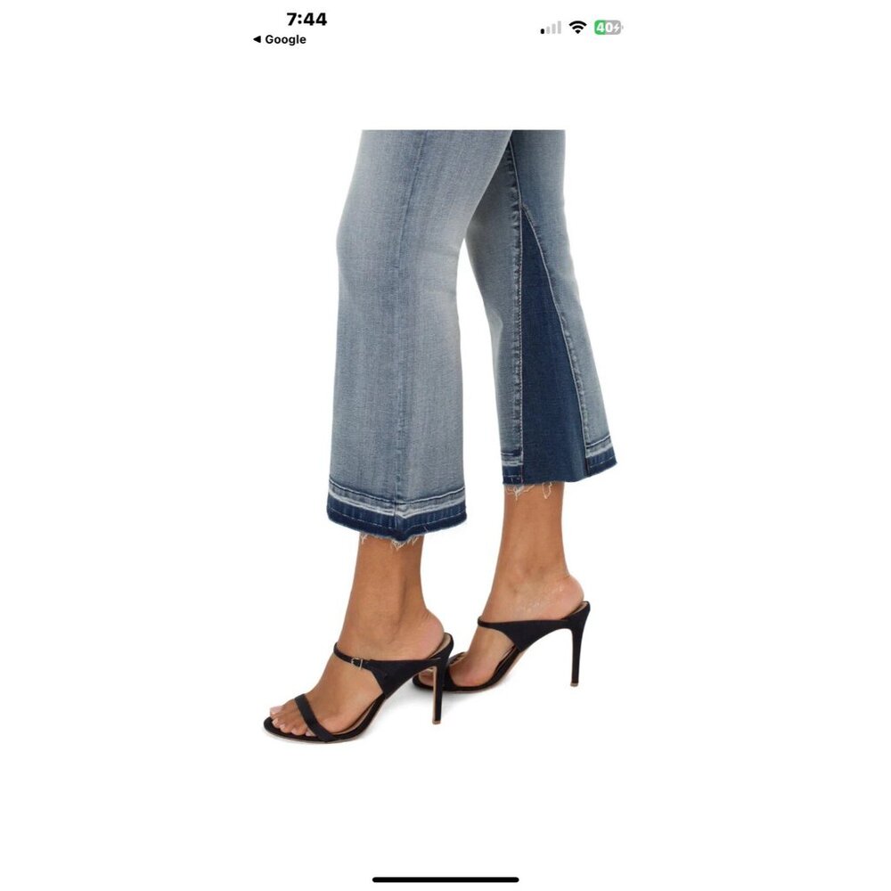 Liverpool Women Size 28 Jeans GiaGlider Crop Pull-On Fray Hem Stretch Alverston - Picture 4 of 14